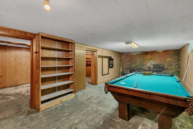 11965 State Highway 15, Kimball, MN 55353 - recreation room featuring unfinished concrete floors, wooden walls, and pool table