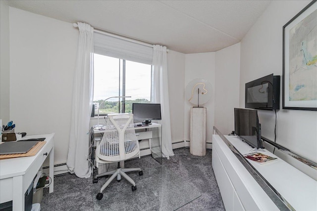 2601 Kenzie Ter Unit 519, Saint Anthony, MN 55418 - office area with dark colored carpet and baseboard heating