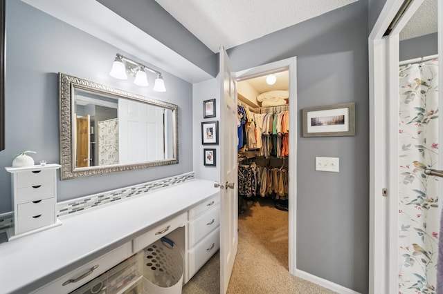 901 Grandview Dr, Hudson, WI 54016 - full bath with vanity, a spacious closet, and a shower with curtain