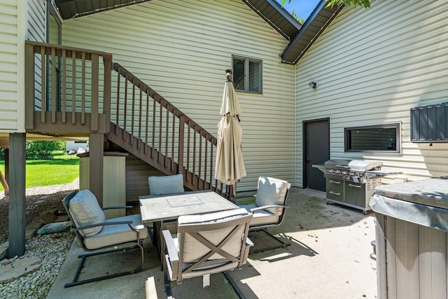 10200 Kadler Ave NE, Otsego, MN 55362 - view of patio / terrace featuring area for grilling and stairs