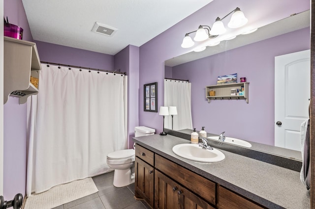 1799 158th Ln NW, Andover, MN 55304 - bathroom with vanity, tile patterned floors, and a shower with shower curtain