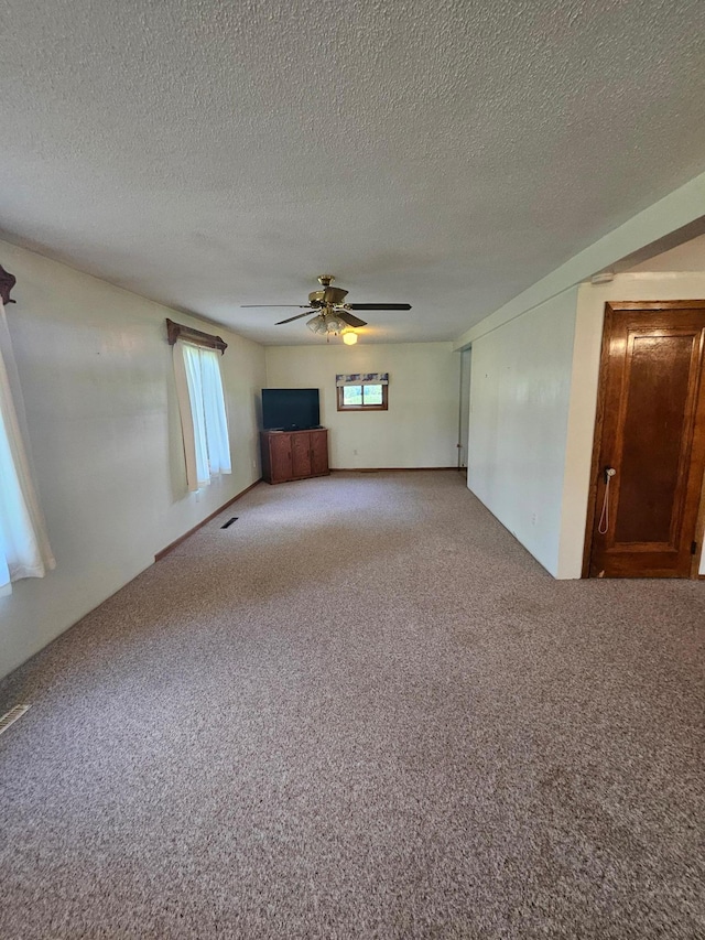 15596 464th St, Hewitt, MN 56453 - unfurnished room with carpet, a ceiling fan, and a textured ceiling