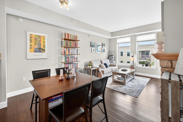 545 1st St Unit 400, Minneapolis, MN 55401 - dining space with plenty of natural light and dark wood finished floors