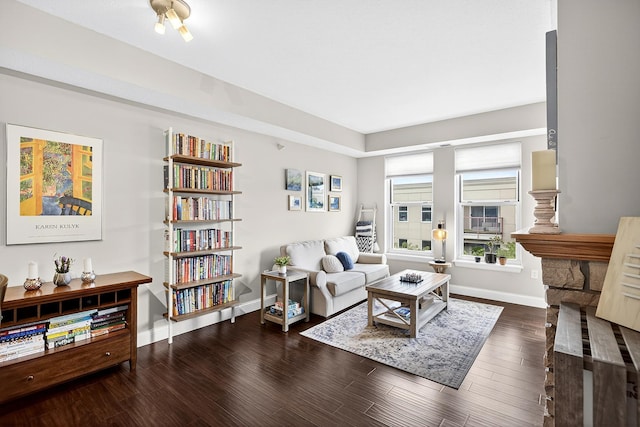 545 1st St Unit 400, Minneapolis, MN 55401 - living room featuring baseboards and wood finished floors