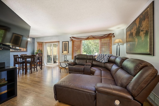 19161 Zane St NW, Elk River, MN 55330 - living area featuring a textured ceiling and wood finished floors
