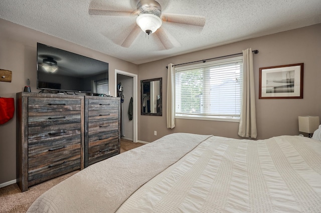 19161 Zane St NW, Elk River, MN 55330 - carpeted bedroom featuring a textured ceiling and a ceiling fan