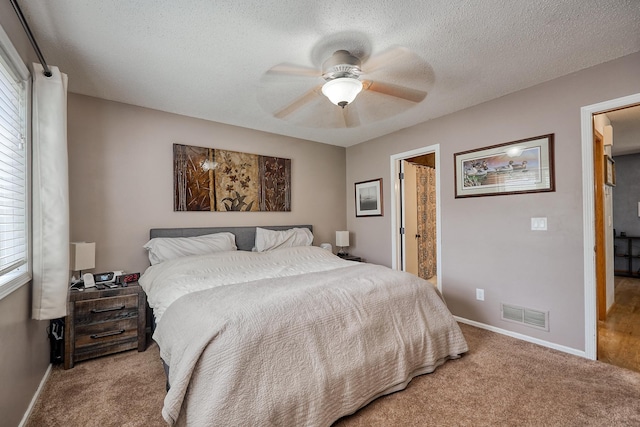 19161 Zane St NW, Elk River, MN 55330 - bedroom featuring carpet, a textured ceiling, and a ceiling fan