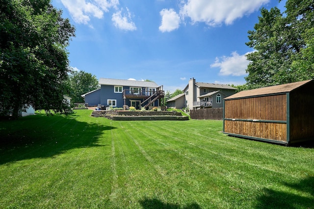 19161 Zane St NW, Elk River, MN 55330 - view of yard with a storage shed and a wooden deck