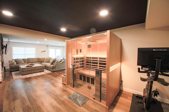 1267 Naser Way, New Richmond, WI 54017 - sauna with wood finished floors and recessed lighting