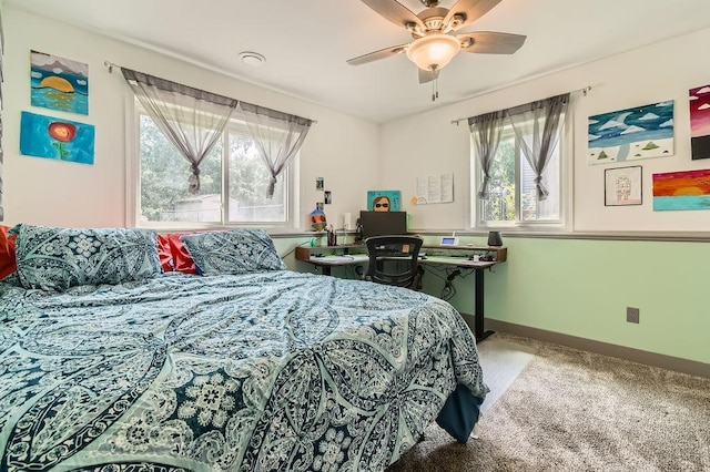 7236 Clear Rdg, Centerville, MN 55038 - bedroom featuring multiple windows, carpet floors, and a ceiling fan