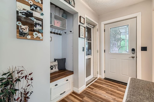 7236 Clear Rdg, Centerville, MN 55038 - mudroom with wood finished floors and a textured ceiling