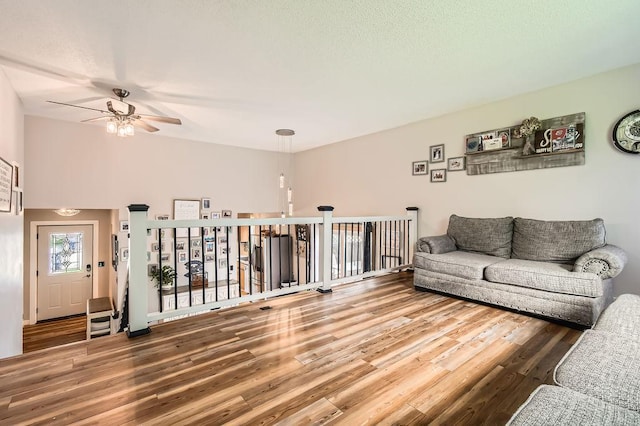 7236 Clear Rdg, Centerville, MN 55038 - living area with wood finished floors and ceiling fan