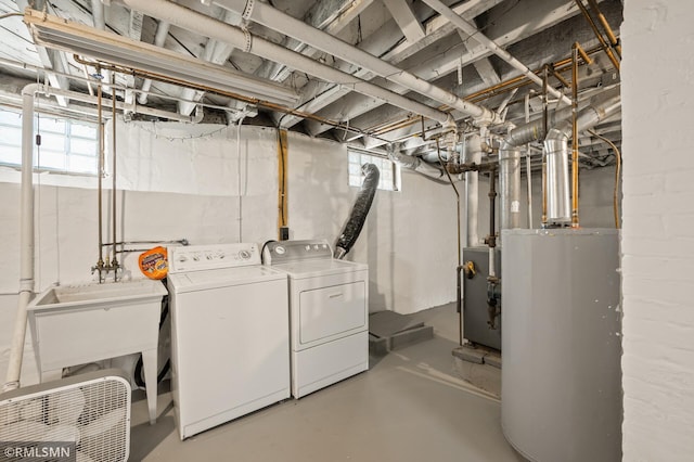 727 Virginia St, Saint Paul, MN 55103 - below grade area with water heater and washer and clothes dryer