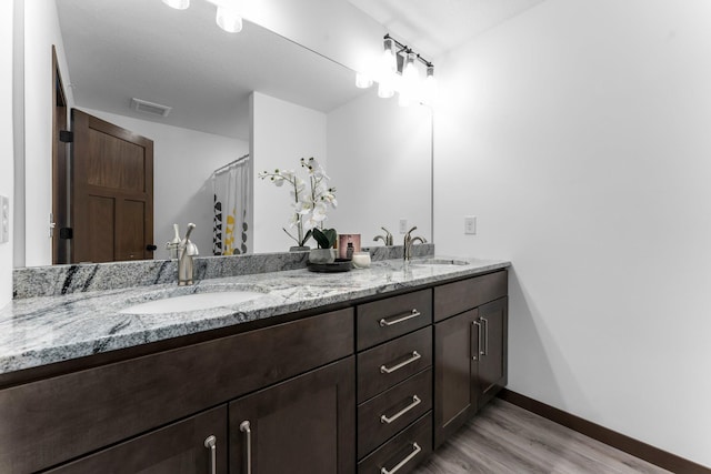 12910 Brenly Way, Rogers, MN 55374 - bathroom featuring double vanity and wood finished floors