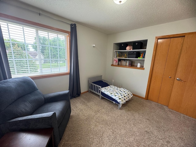1070 20th St NE, Owatonna, MN 55060 - bedroom featuring a textured ceiling, light colored carpet, and a closet
