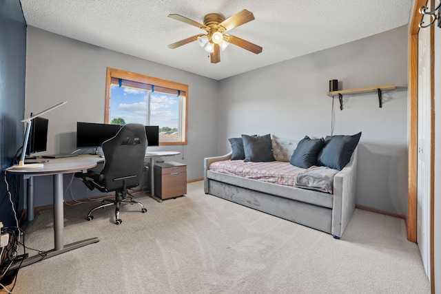 2418 Thrush St, Shakopee, MN 55379 - carpeted office space featuring ceiling fan and a textured ceiling