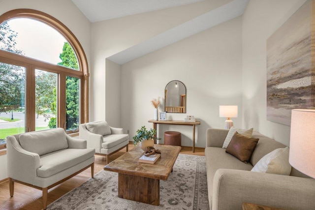 2824 92nd Cres N, Brooklyn Park, MN 55443 - living area with high vaulted ceiling and wood finished floors