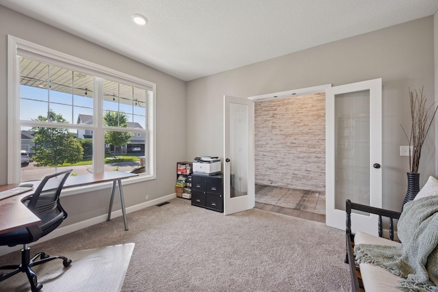 12745 39th St NE, Saint Michael, MN 55376 - home office featuring french doors and carpet
