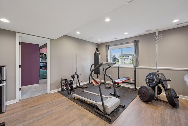 12745 39th St NE, Saint Michael, MN 55376 - workout area with wood finished floors and recessed lighting