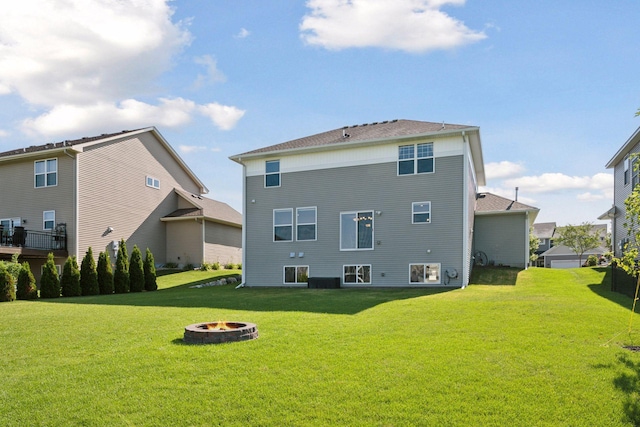 12745 39th St NE, Saint Michael, MN 55376 - back of property with an outdoor fire pit and a yard