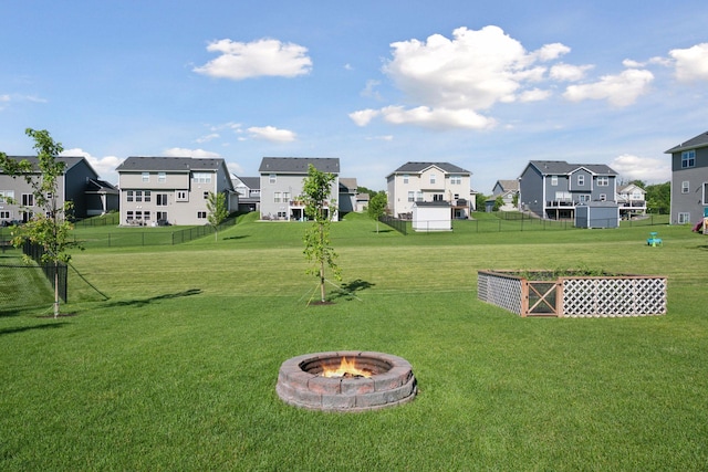 12745 39th St NE, Saint Michael, MN 55376 - view of yard with a residential view and an outdoor fire pit