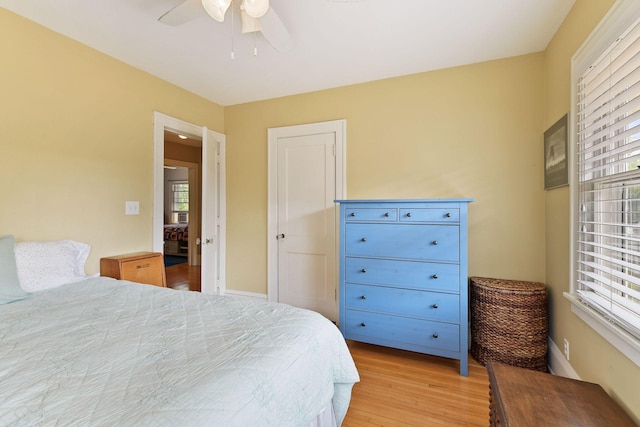3343 Humboldt Ave S, Minneapolis, MN 55408 - bedroom featuring light wood-type flooring and a ceiling fan