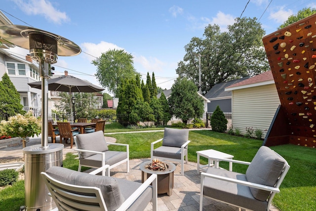 3343 Humboldt Ave S, Minneapolis, MN 55408 - view of patio with a fire pit