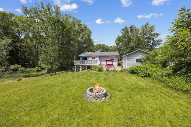 11810 191 1/2 Ave NW, Elk River, MN 55330 - view of yard featuring a fire pit and a deck