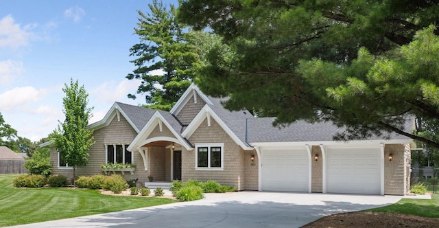 5815 Howards Point Rd, Shorewood, MN 55331 - view of front of property featuring a garage, concrete driveway, a front yard, and roof with shingles