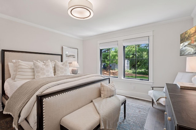 5815 Howards Point Rd, Shorewood, MN 55331 - bedroom with crown molding and dark wood finished floors