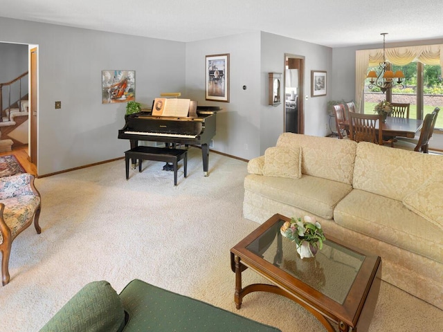 461 Dudley Ave, Shoreview, MN 55126 - living area featuring light carpet and stairway