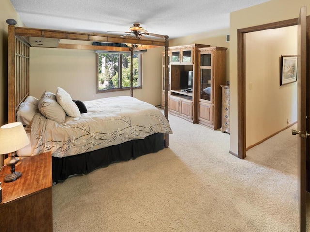 461 Dudley Ave, Shoreview, MN 55126 - bedroom featuring carpet floors, a textured ceiling, and a ceiling fan