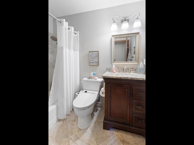 461 Dudley Ave, Shoreview, MN 55126 - bathroom with vanity, shower / bathtub combination with curtain, and tile patterned floors