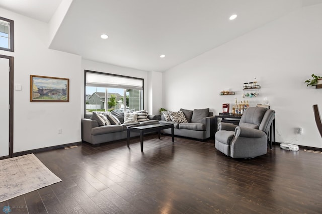 6028 59th Ave S, Fargo, ND 58104 - living area with hardwood / wood-style flooring, recessed lighting, and a dry bar