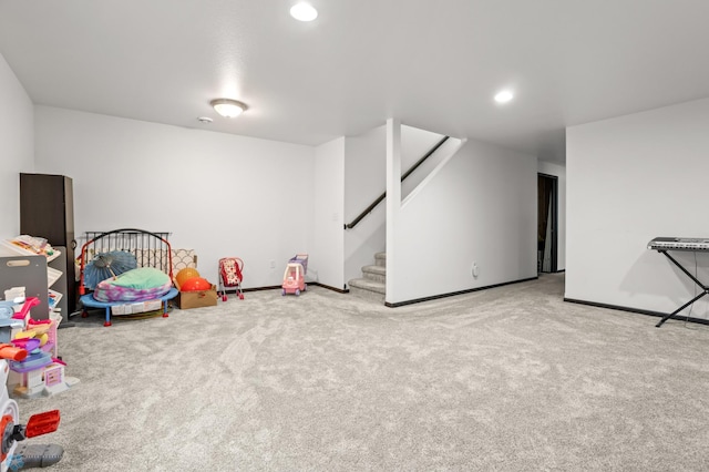 6028 59th Ave S, Fargo, ND 58104 - rec room featuring carpet flooring and recessed lighting