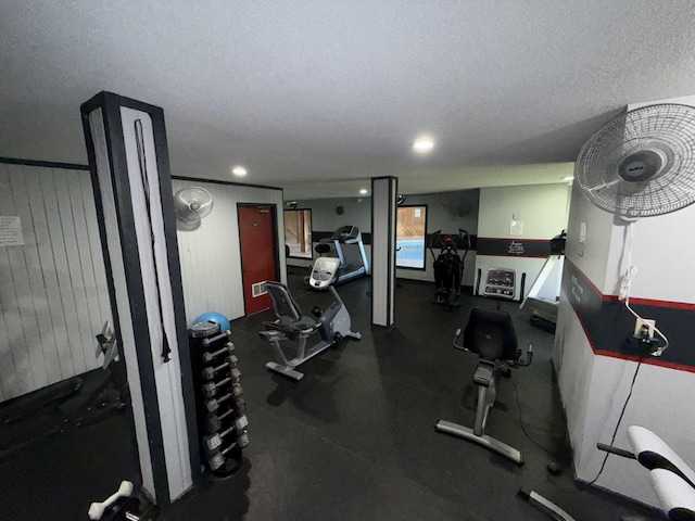 120 Demont Ave E Unit 208, Little Canada, MN 55117 - workout area with recessed lighting and a textured ceiling
