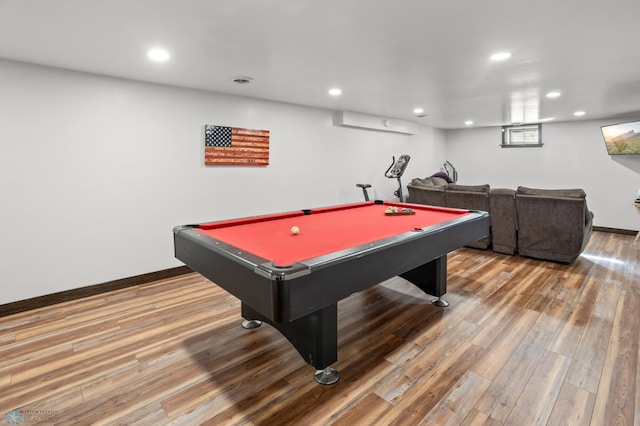 21 35th Ave NE, Fargo, ND 58102 - recreation room featuring wood finished floors, billiards, and recessed lighting