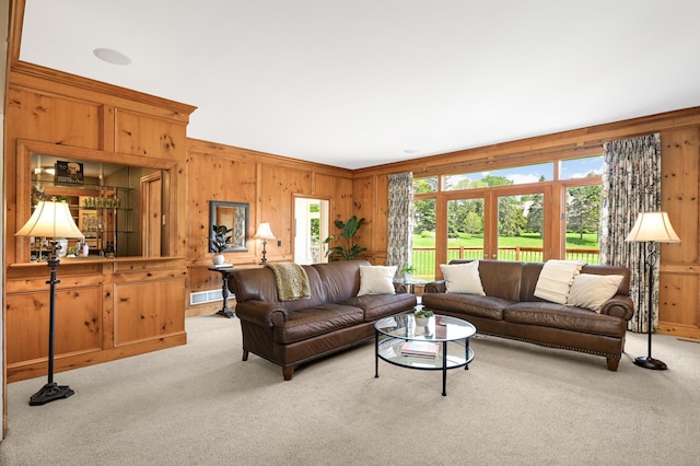 4803 Chantrey Pl, Minnetonka, MN 55345 - carpeted living area featuring wooden walls