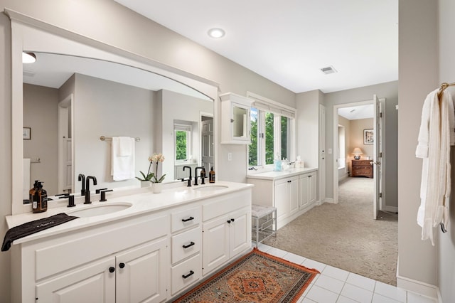 4803 Chantrey Pl, Minnetonka, MN 55345 - full bath with double vanity and tile patterned flooring