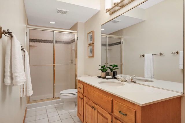 4803 Chantrey Pl, Minnetonka, MN 55345 - full bath featuring vanity, a stall shower, tile patterned floors, and recessed lighting
