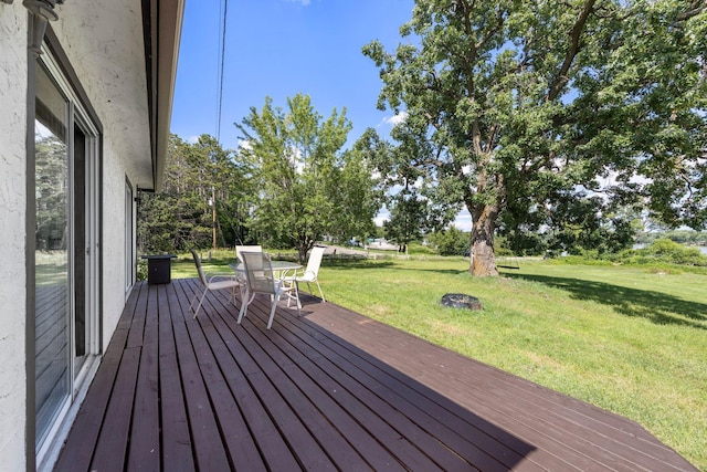 3322 277th Ave NW, Stanford Twp, MN 55040 - wooden deck featuring a lawn