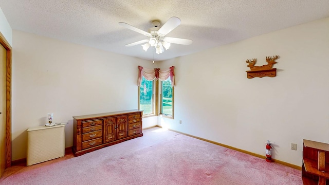 120 6th St SW, Chatfield, MN 55923 - carpeted bedroom with a textured ceiling and ceiling fan