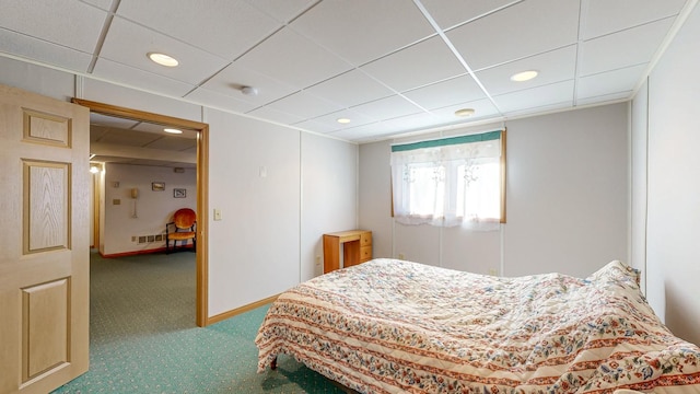 120 6th St SW, Chatfield, MN 55923 - carpeted bedroom featuring a paneled ceiling and recessed lighting