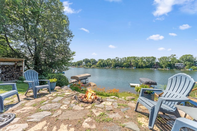 13491 80th St NW, Annandale, MN 55302 - water view featuring an outdoor fire pit