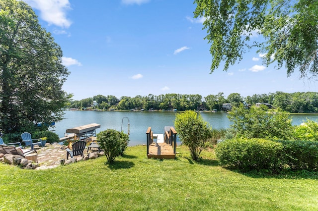 13491 80th St NW, Annandale, MN 55302 - dock area featuring a yard and a water view