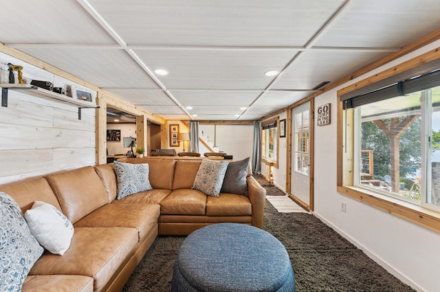 13491 80th St NW, Annandale, MN 55302 - living room featuring recessed lighting and carpet