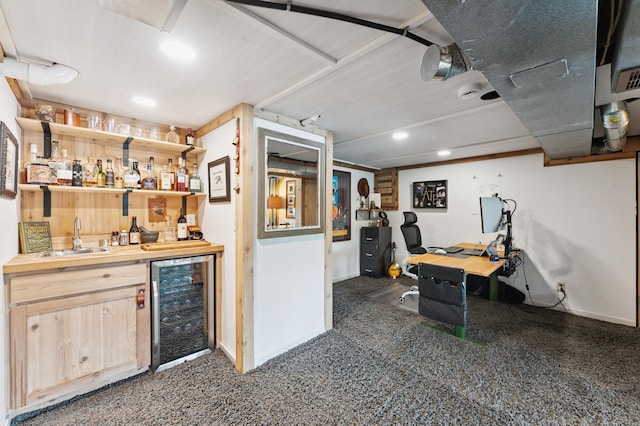 13491 80th St NW, Annandale, MN 55302 - indoor wet bar featuring wine cooler and recessed lighting