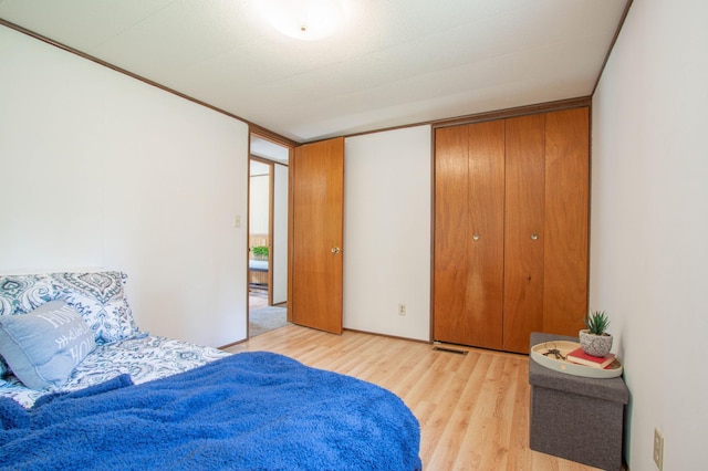 N6050 270th St, Lucas Twp, WI 54751 - bedroom with light wood-style flooring and a closet