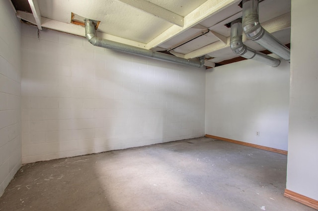 N6050 270th St, Lucas Twp, WI 54751 - unfinished basement with concrete block wall