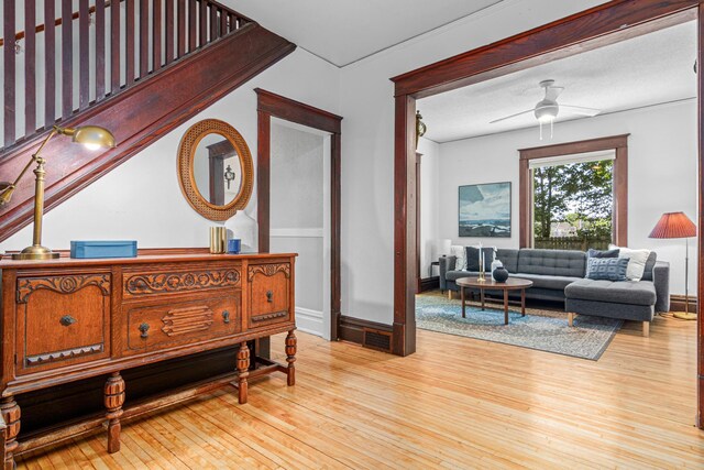 1066 Woodbridge St, Saint Paul, MN 55117 - interior space featuring hardwood / wood-style floors and ceiling fan